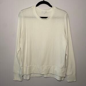 Beyond Yoga Women's size Medium White Crewneck Pullover Sweater Loungewear